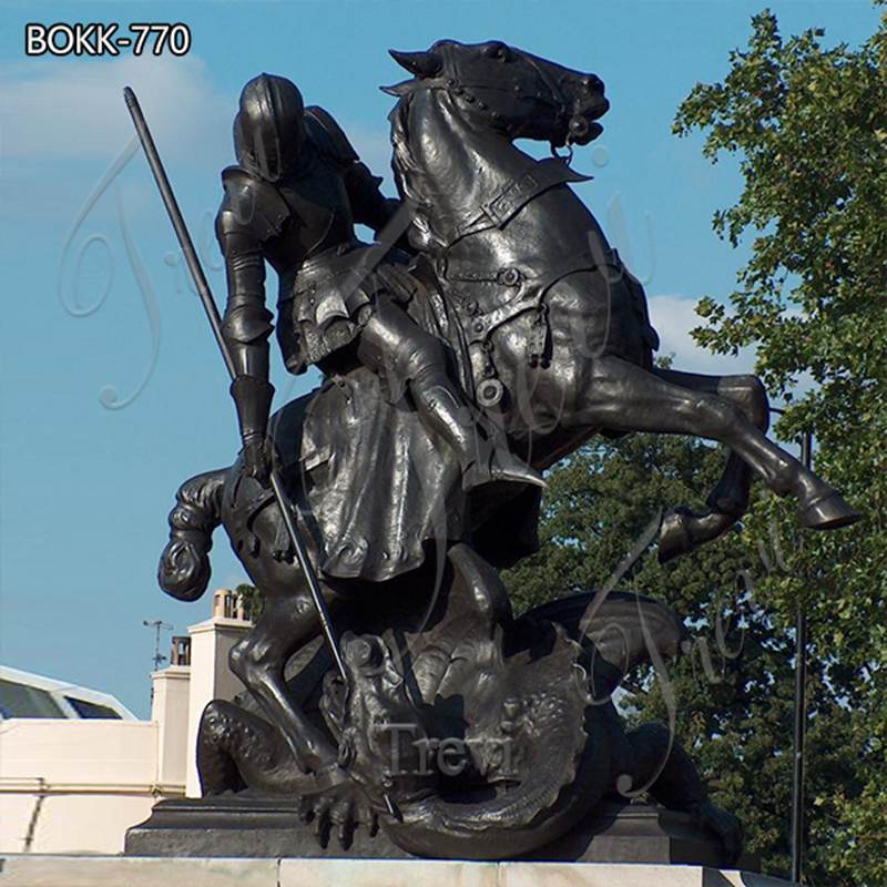 St George slaying the dragon statue-Trevi Statue