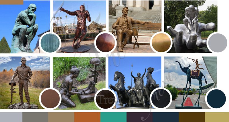 different color choices for the bronze statues-Trevi Statue