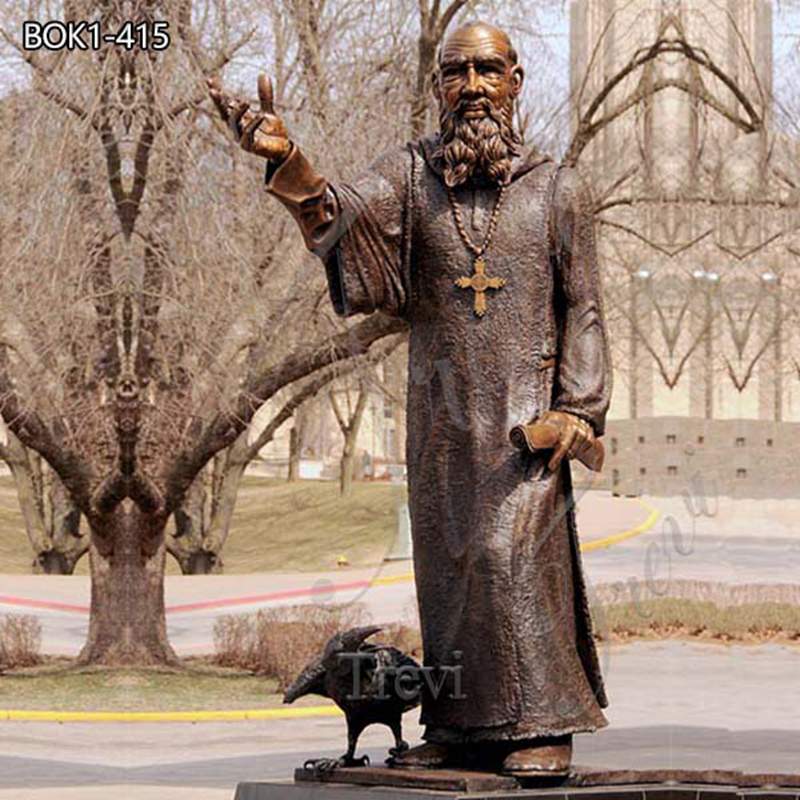 bronze St Benedict garden statue-Trevi Statue