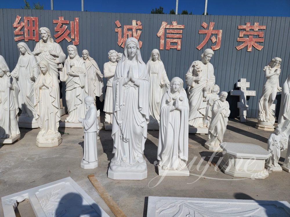 Hand carved marble mary statue10