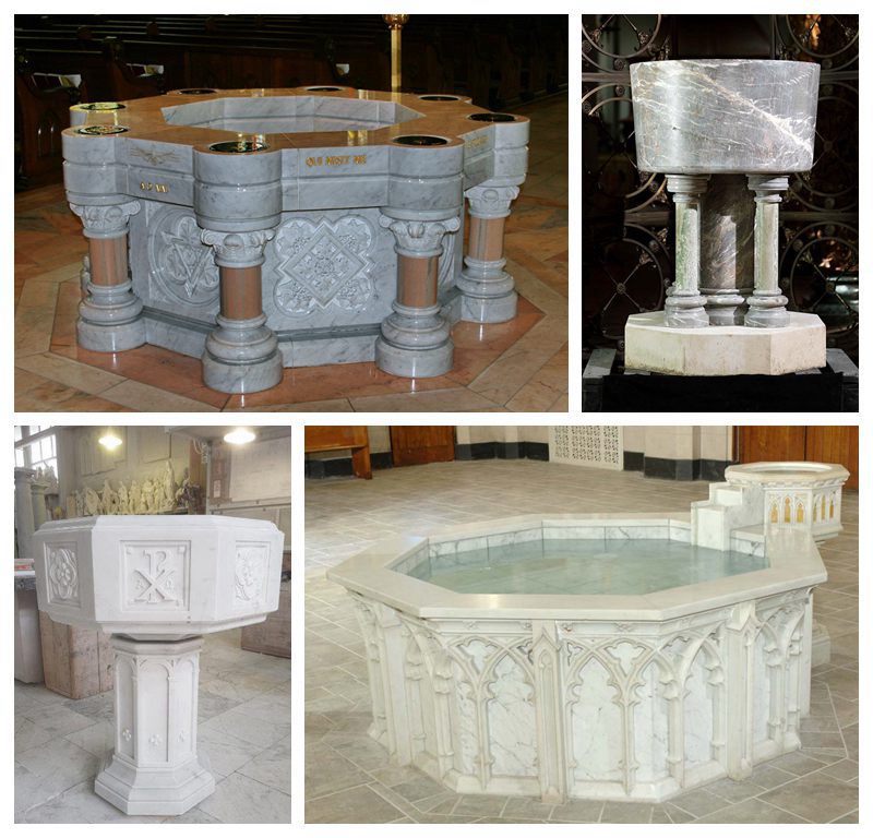 more marble baptismal font choices