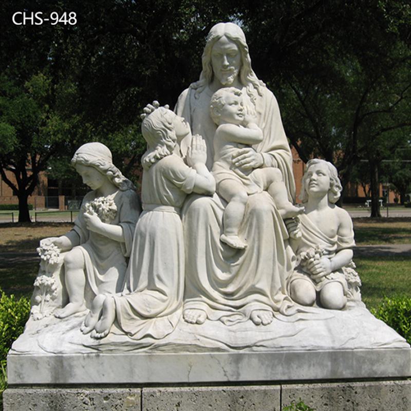 Jesus with children statue