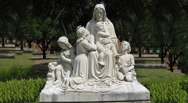 White Marble Jesus with Children Statue Supplier