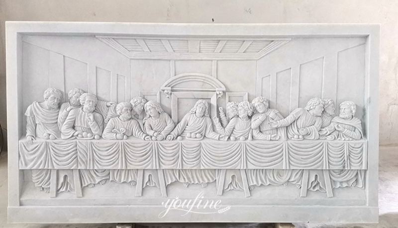 Marble Last Dinner Relief Wall Sculpture Religious Decorative