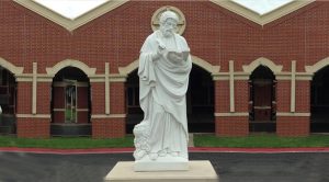 Life-Size Saint Mark Marble Statue Outdoor Church Decor