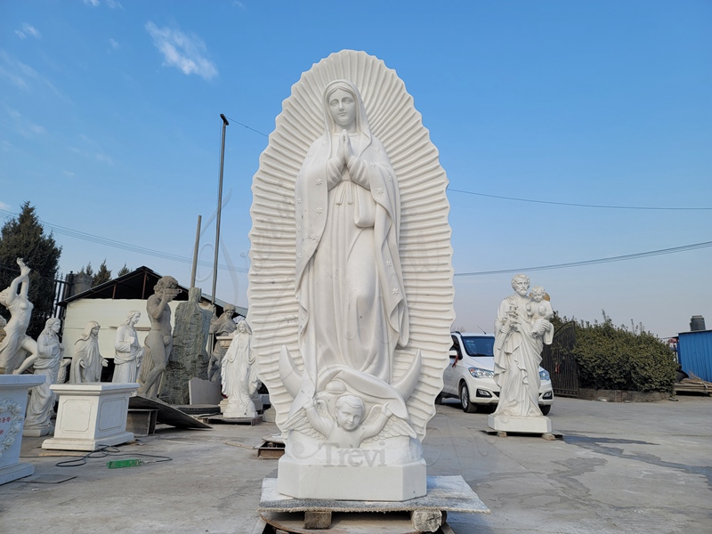 marble Our Lady of Guadalupe sculpture