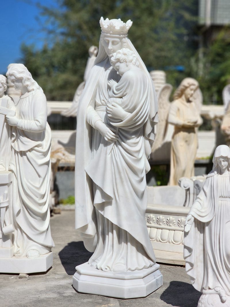 Marble Our Lady of Perpetual Help Statue