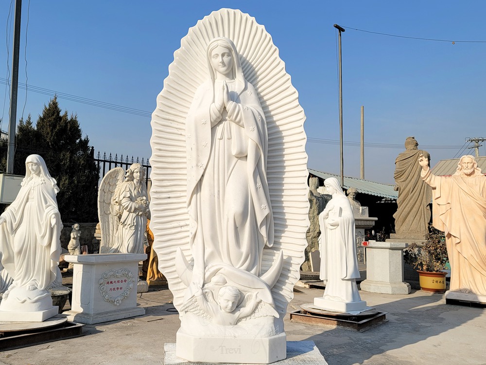 Marble Our Lady of Guadalupe Statue