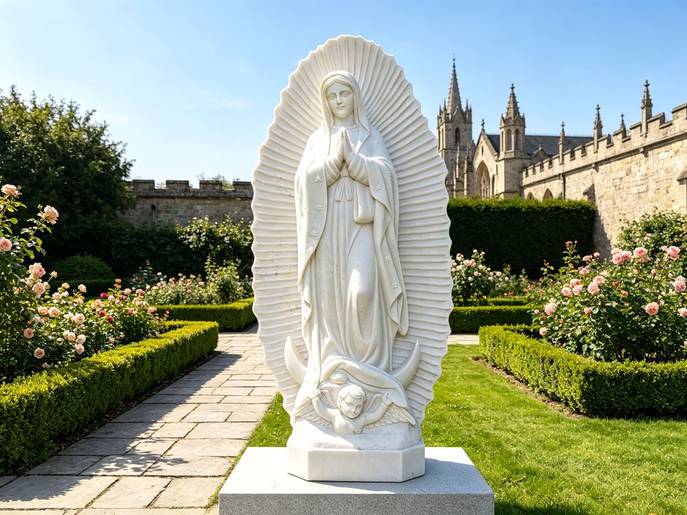 Marble Our Lady of Guadalupe Statue for Sale CHS-821 1 lifesize Marble Our Lady of Guadalupe Statue for church garden