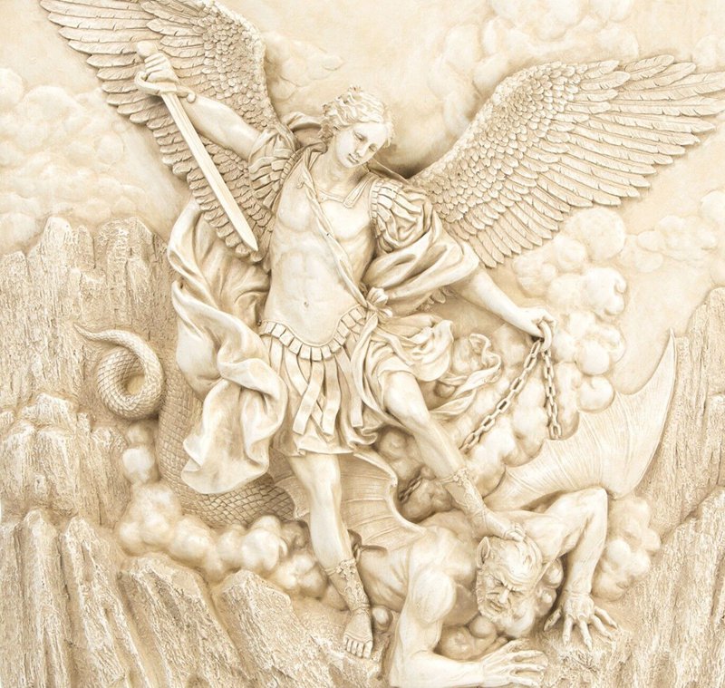 St Michael wall art marble relief sculpture