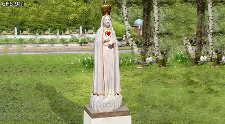 Our Lady of Fatima white marble statue
