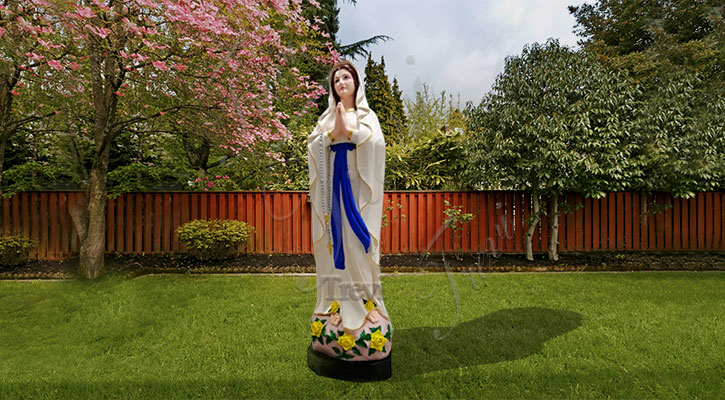 Painted Life-Size Marble Virgin Mary Statue Catholic Decor CHS-780