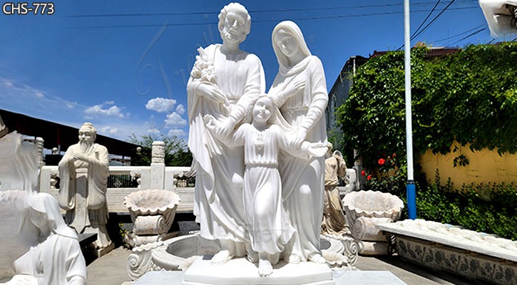 Life Size White Marble Holy Family Statue Outdoor Decor for Sale CHS-773
