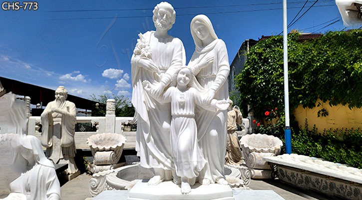 Life Size White Marble Holy Family Statue Outdoor Decor for Sale CHS-773