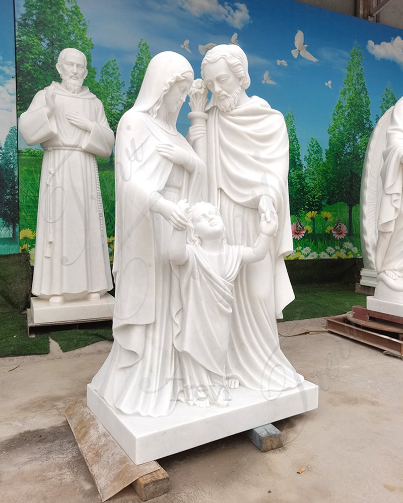 Description of Marble Holy Family Sculpture