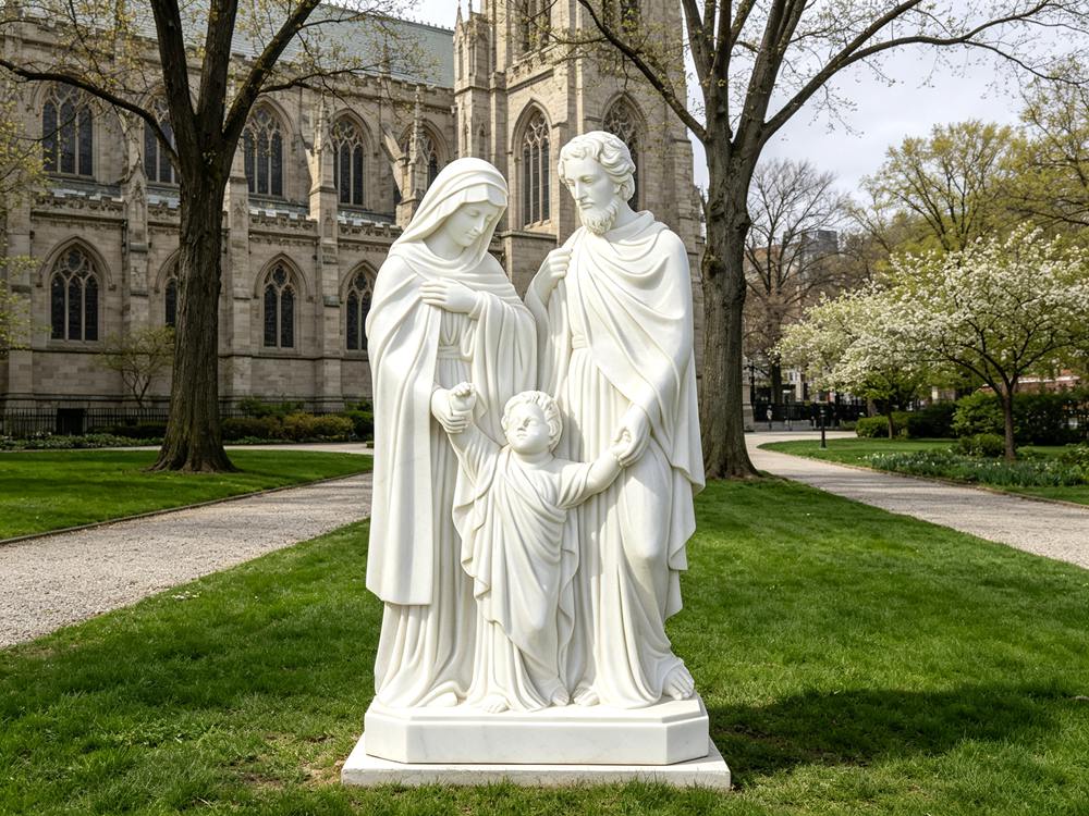 Marble Mary Joseph and Baby Jesus Statue for church