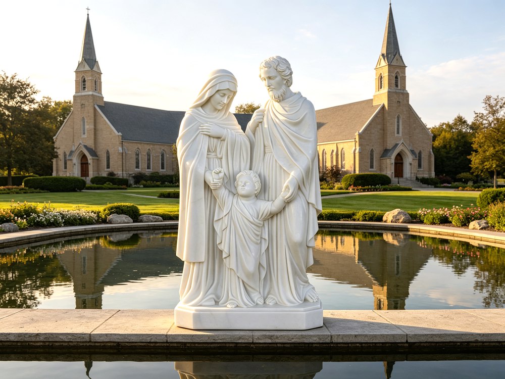 Marble Mary Joseph and Baby Jesus Statue CHS-830 1 Marble Mary Joseph and Baby Jesus Statue