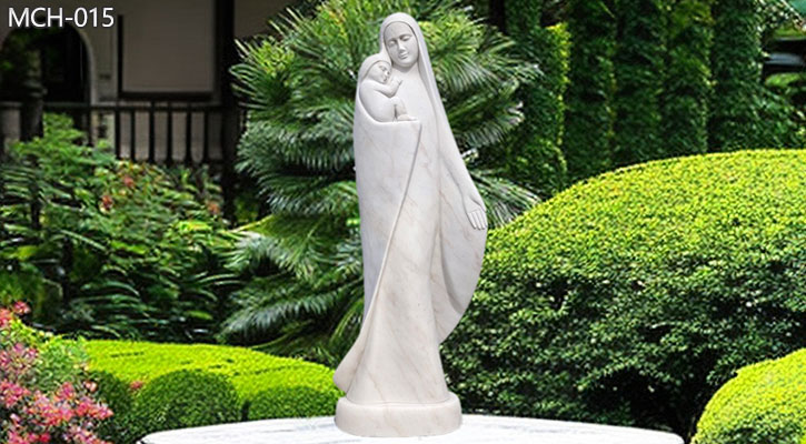 Abstract Virgin Mary with Children Marble Statue for Sale
