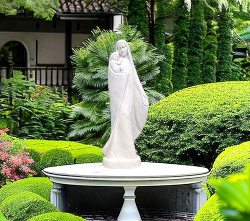 marble virgin mary statue