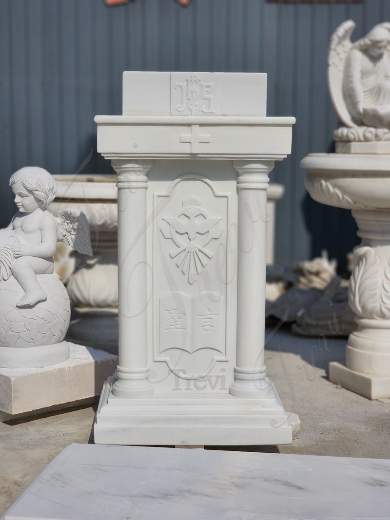 Classic White Marble Lectern Pulpit Church for Sale
