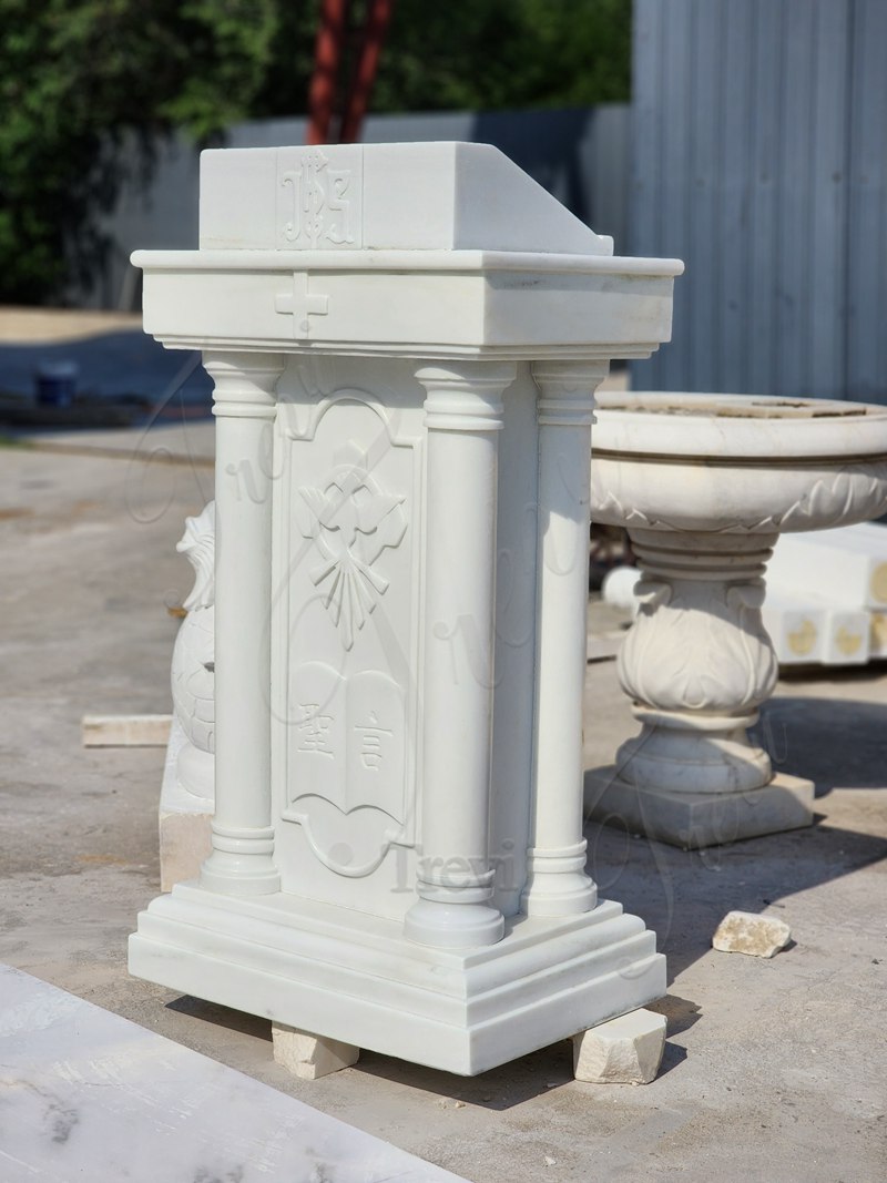 Classic White Marble Lectern Pulpit Church for Sale1