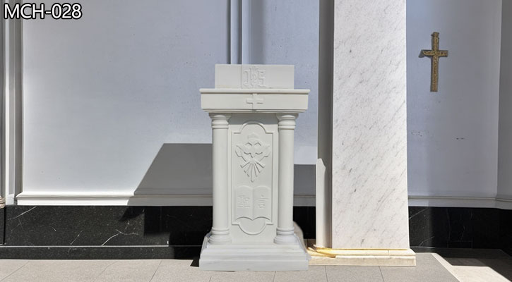 Classic White Marble Lectern Pulpit Church for Sale