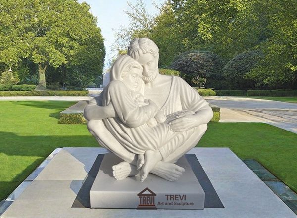 Holy Family Marble Statue a Quiet Moment Replica for Church