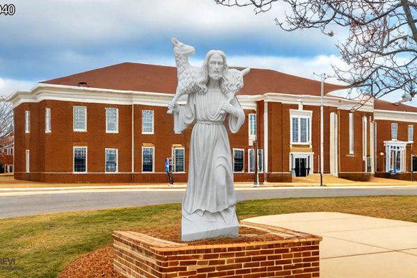 Life-Size Marble Jesus Shepherd Statue for Sale