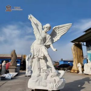 White Marble Archangel Michael Statue