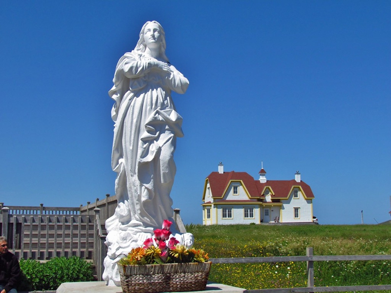White Marble Our Lady of The Assumption Statue