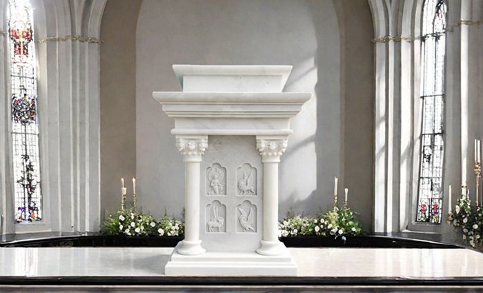 Pure White Marble Pulpit for Church MCH-032