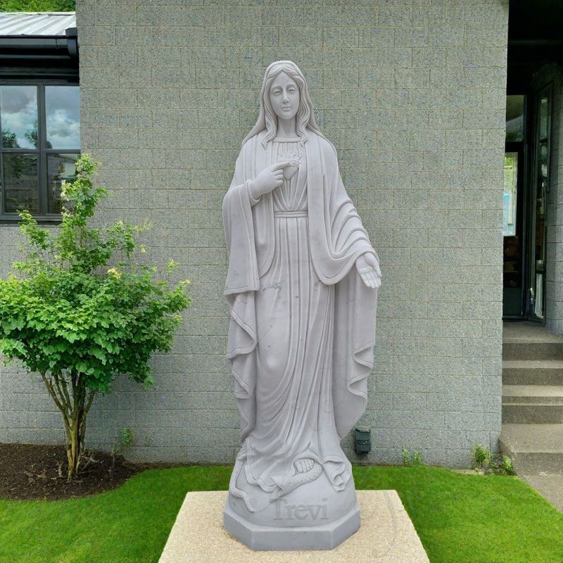 white marble immaculate heart of mary statue outdoor for sale