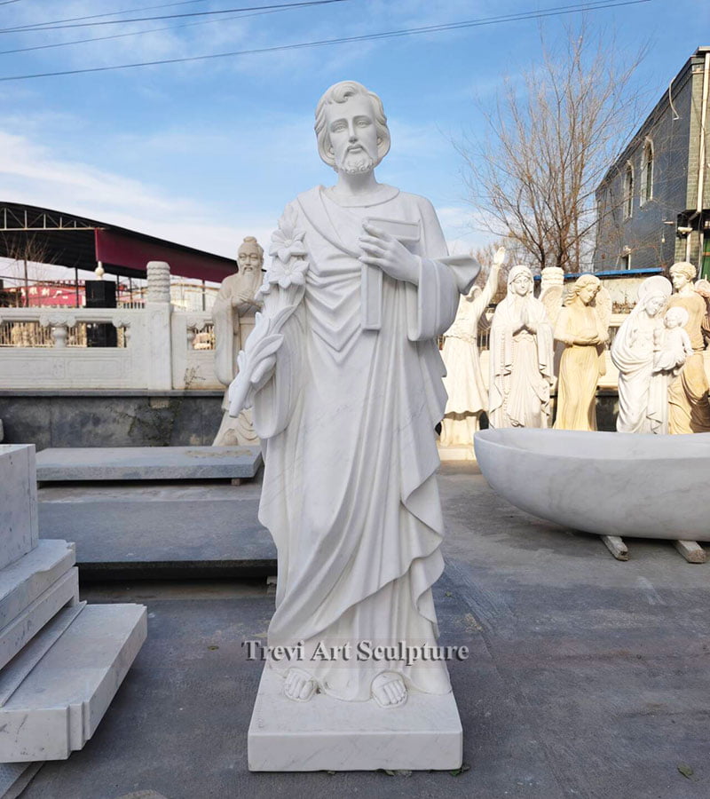 White marble St Joseph statue