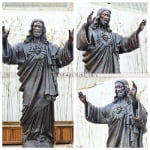 Details of bronze Sacred Heart of Jesus statue