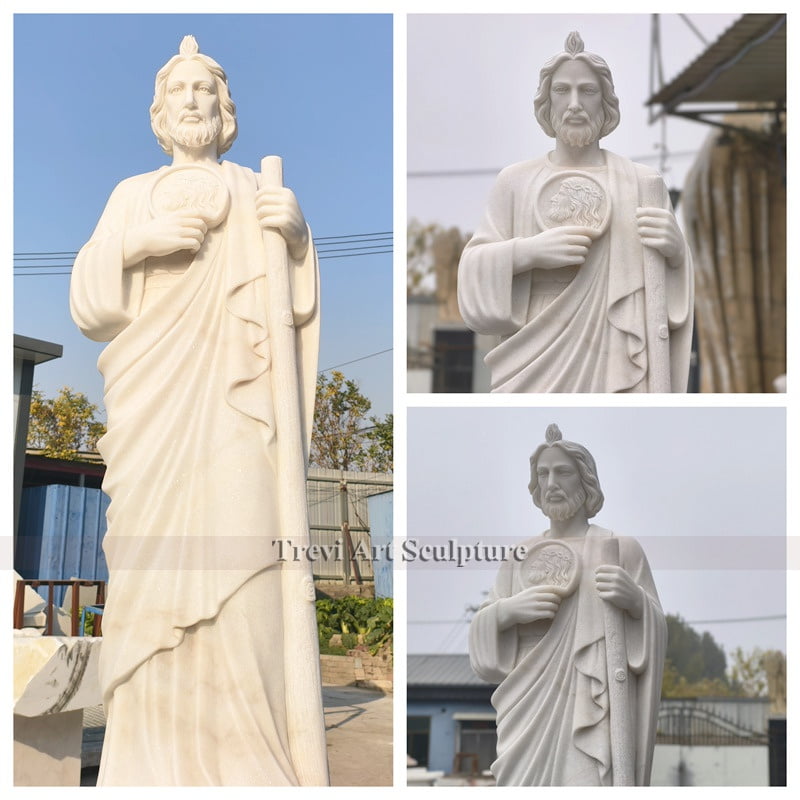White Marble St Jude Outdoor Statue CHS-754 2 Details of saint jude marble statue