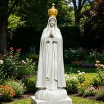 Our Lady of Fatima Statue with Gold Crown for garden