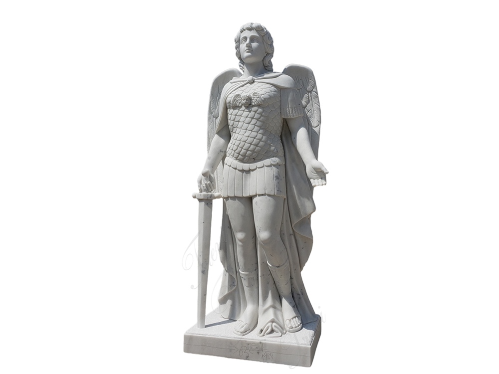 lifesize marble saint michael statue