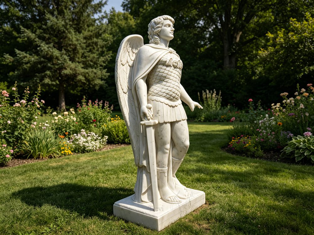 marble saint michael for garden