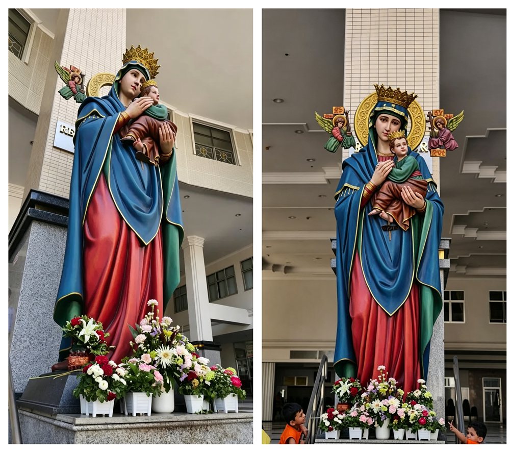 Marble Our Lady of Perpetual Help Statue for Church TCH-245 5 Custom Painted statue for church