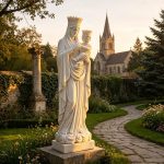 Marble Our Lady of Perpetual Help statue for church garden