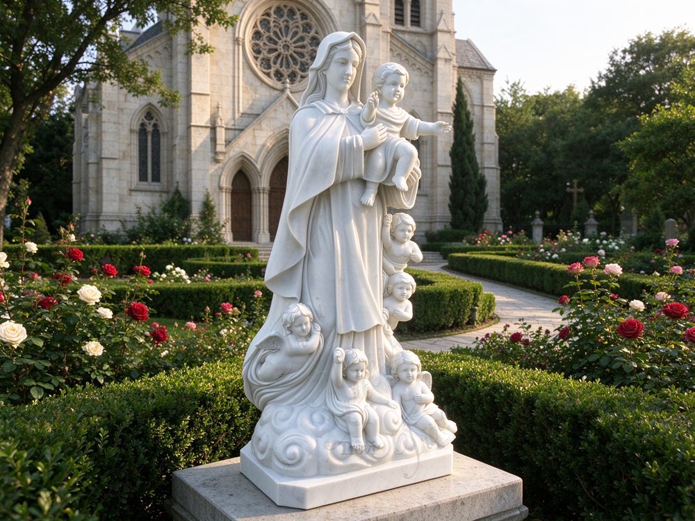 Virgin Mary with Children Statue inchurch